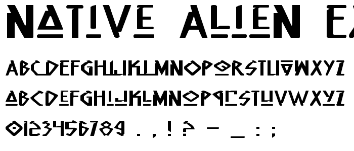 Native Alien Extended font